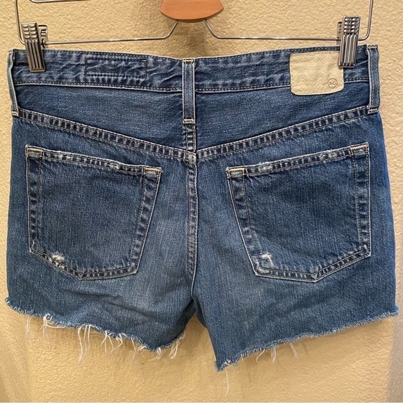 AG Women Blue The Sadie High-Rise Ripped Raw Hem Jean Shorts Size 27R - Picture 5 of 9
